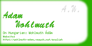 adam wohlmuth business card